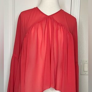 Elegant High Low Coral Women's Top